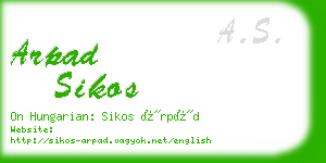 arpad sikos business card